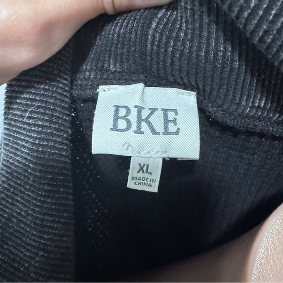 BKE Quarter Zip Pieced Pullover Washed Black Buckle XL Thermal Waffle Knit - Picture 8 of 9